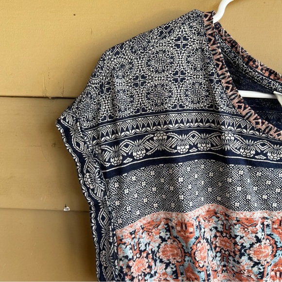 Lucky Brand Boho Short Sleeve Top - Size S - Casual Comfy Modest - Picture 3 of 7